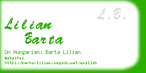 lilian barta business card